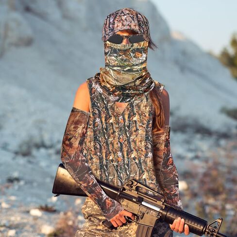 Yewong 5 Pieces Camouflage Outdoors Hunting Vest and Hat Set with Camo Accessories for Hiking Fishing Jungle Game in Kuwait