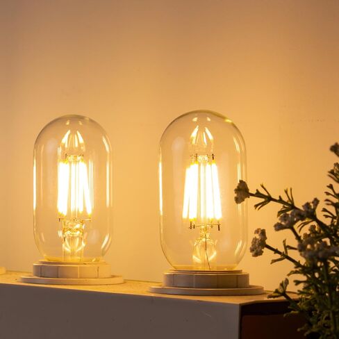 لمبة LED أنبوبية قابلة للتعتيم E26 لمبة إضاءة LED، مصابيح T10 T30 LED عتيقة، 40 واط تساوي 4W، 2700K مصابيح إديسون للضوء الأبيض الدافئ، AC120V، 400lm، لأضواء قلادة الثريا - عبوتان in Saudi Arabia