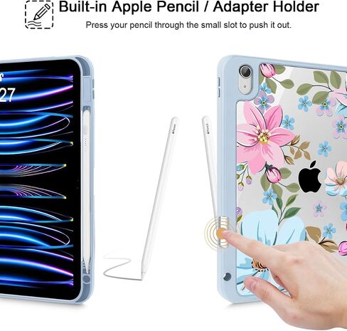 Tuiklol for iPad (A16 Chip) 11th Generation 11 inch 2025 / iPad 10th Generation 10.9 inch 2022 Case, Buit in Pencil Holder with Clear Back Shell Cover Trifold Stand Auto Wake/Sleep, Space Comets in Saudi Arabia