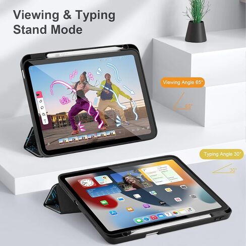Tuiklol for iPad (A16 Chip) 11th Generation 11 inch 2025 / iPad 10th Generation 10.9 inch 2022 Case, Buit in Pencil Holder with Clear Back Shell Cover Trifold Stand Auto Wake/Sleep, Space Comets in Saudi Arabia