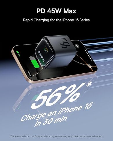 BASEUS 45W USB C Charger Block & BASEUS 22.5W PD Fast Charging 10000MAH POWER BANK مدمجة في USB C CABLE in Kuwait