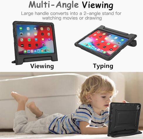 Kids Case for 10.9" iPad Air 5th/4th Generation (2022/2020) & iPad Pro 11" (2021/2020/2018) Case Lightweight Shockproof Convertible Protection Case with Built-in Handle Stand Cover (Rose) in Saudi Arabia