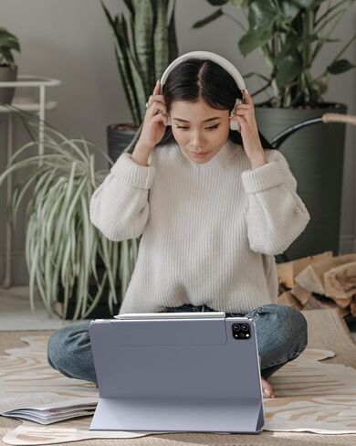 AOB لـ iPad Pro 13 Inch Case M4 (2024) ، مرفق مغناطيسي ، حالة حامل ثلاثي Slim ، يدعم Pencil Pro و Pencil (USB-C) ، الرمادي in Kuwait