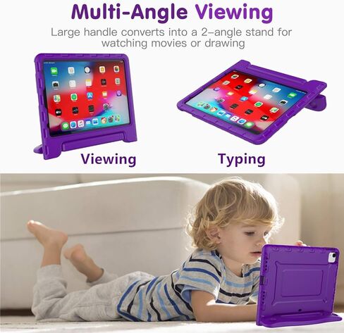 حالة الأطفال لـ 10.9 "IPAD AIR 5th/4th Generation (2022/2020) و iPad Pro 11" (2021/2020/2018) حالة حماية قابلة للتحويل مصنوعة من الحالات مع غطاء حامل مقبض مدمج (روز) in Kuwait
