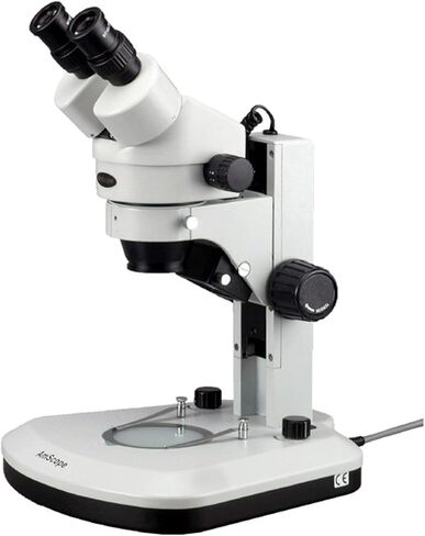 AMSCOPE SM-1B-RL مجهر تكبير ستيريو مجهر محترف ، عدسة WH10X ، تكبير 7x-45x ، 0.7x-4.5x Zoom الهدف ، ضوء LED العلوي والسفلي ، حامل المسار ، 110 فولت -120 فولت in Kuwait
