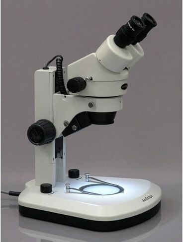 AMSCOPE SM-1B-RL مجهر تكبير ستيريو مجهر محترف ، عدسة WH10X ، تكبير 7x-45x ، 0.7x-4.5x Zoom الهدف ، ضوء LED العلوي والسفلي ، حامل المسار ، 110 فولت -120 فولت in Kuwait