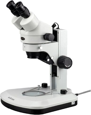 AMSCOPE SM-1B-RL مجهر تكبير ستيريو مجهر محترف ، عدسة WH10X ، تكبير 7x-45x ، 0.7x-4.5x Zoom الهدف ، ضوء LED العلوي والسفلي ، حامل المسار ، 110 فولت -120 فولت in Kuwait