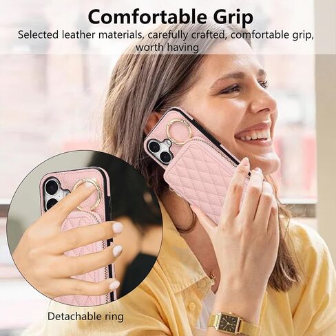 Asuwish Phone Case for iPhone 17 Pro 6.3 inch 2025 Zipper Wallet Cell with with Glass Glass Screen Protector Ring Ring Slot Crossbody Strap Lanyard I Phone17 I17 17Pro Women Black in Kuwait