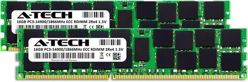 A-Tech 32GB Kit (2x16GB) RAM for HP ProLiant BL280c G6, BL465c G8, BL490c G7, BL620c G7, DL160se G6, DL180 G6, SL160s G6 | DDR3 1866MHz PC3-14900 ECC RDIMM 2Rx4 1.5V Registered Server Memory Upgrade in Saudi Arabia