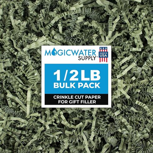 MagicWater Supply Crinkle Cut Paper Shred Filler (1/2 LB) for Gift Wrapping & Basket Filling - Green in Kuwait