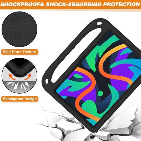 علبة الحماية الكاملة للأطفال متوافقة مع Lenovo Tab M11 11 بوصة TB-331FC 2023/Xiaoxin Pad 2024 CASE 11inch ، Wight Weight Proof Handle Cover Cover Friendly Cover (Black) in Kuwait