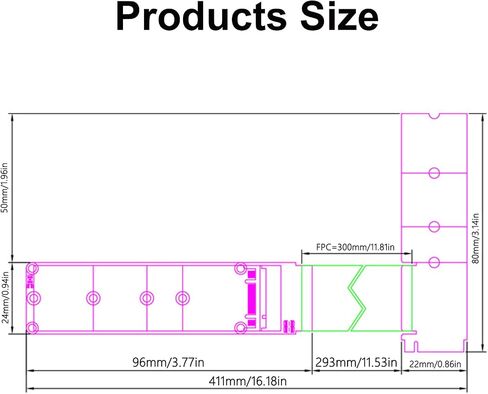 NVMe Solid States Drives Extension Cable PCIE4.0 Extended Cable Risers Card Full Speed 64G/BPS PCIe Solid States Drives Card in Saudi Arabia