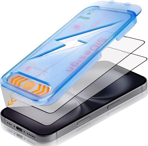 Screen Protector For iphone 17, 6.3-inch Tempered Glass, 9H Hardness, 2-Pack with Installation Kit，automatically removing dust and air bubbles in Saudi Arabia
