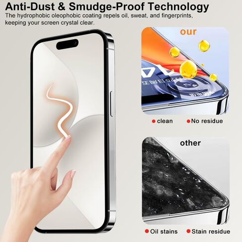 Screen Protector For iphone 17, 6.3-inch Tempered Glass, 9H Hardness, 2-Pack with Installation Kit，automatically removing dust and air bubbles in Saudi Arabia