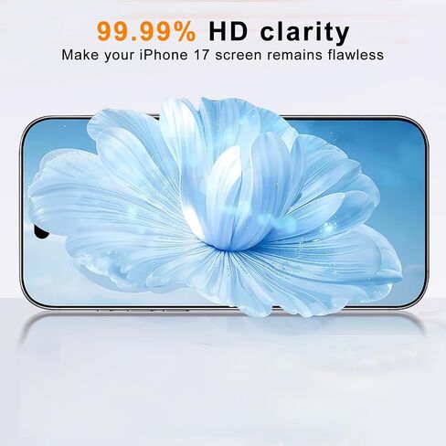 Screen Protector For iphone 17, 6.3-inch Tempered Glass, 9H Hardness, 2-Pack with Installation Kit，automatically removing dust and air bubbles in Saudi Arabia