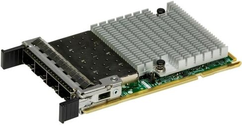 Supermicro AOC-A25G-I4SG E810-CAM1 25GbE Network Adapter - Gen 4 PCIe x16 Quad-Port SFP28 Connectors AIOM OCP 3.0 Form Factor for Grand Twin Front IO Systems in Saudi Arabia