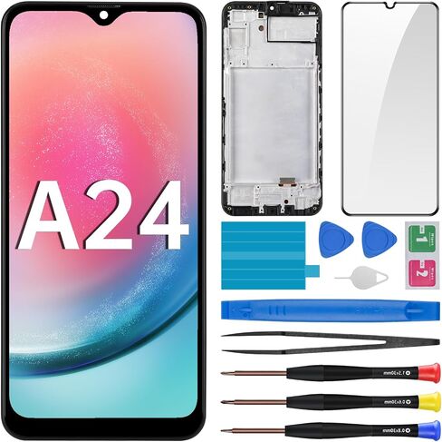 لاستبدال شاشة Samsung Galaxy A24 AMOLED مع إطار OLED Display Digitizer Full Assembly Fix مع مجموعة أدوات الإصلاح SM-A245F in Saudi Arabia