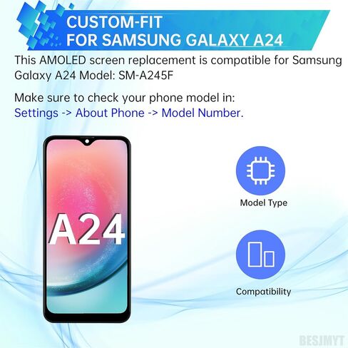 لاستبدال شاشة Samsung Galaxy A24 AMOLED مع إطار OLED Display Digitizer Full Assembly Fix مع مجموعة أدوات الإصلاح SM-A245F in Saudi Arabia
