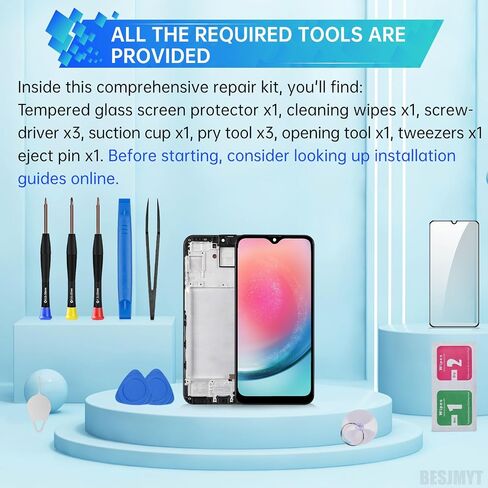 لاستبدال شاشة Samsung Galaxy A24 AMOLED مع إطار OLED Display Digitizer Full Assembly Fix مع مجموعة أدوات الإصلاح SM-A245F in Saudi Arabia