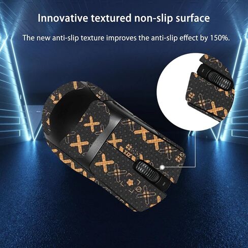 شريط قبضة الماوس تغطية كاملة لـ Razer Deathadder V3 Pro ، شريط قبضة مضاد للانزلاق ، مجموعة ترقية الفئران المهنية المقاومة للعرق (Black & Gold) in Kuwait