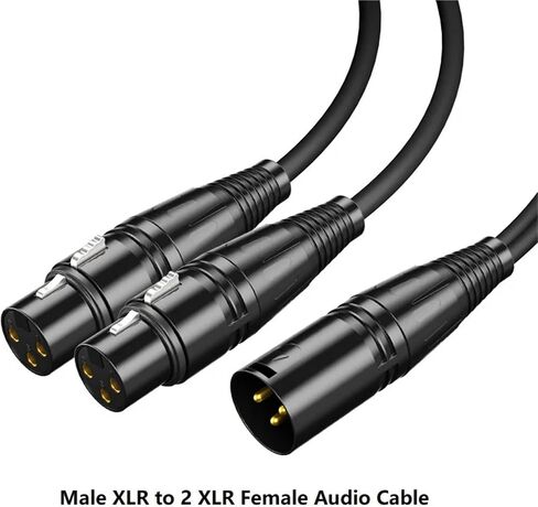 XLR 1 to 2 Audio Cable Female Male 0.5m 1m 2m 3 Meter 5m 8m(Female to 2 Male,5m) in Kuwait