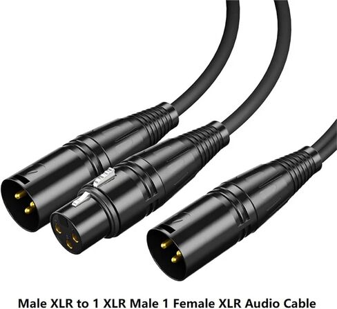 XLR 1 to 2 Audio Cable Female Male 0.5m 1m 2m 3 Meter 5m 8m(Female to 2 Male,5m) in Kuwait