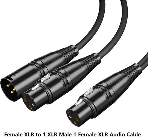 XLR 1 to 2 Audio Cable Female Male 0.5m 1m 2m 3 Meter 5m 8m(Female to 2 Male,5m) in Kuwait