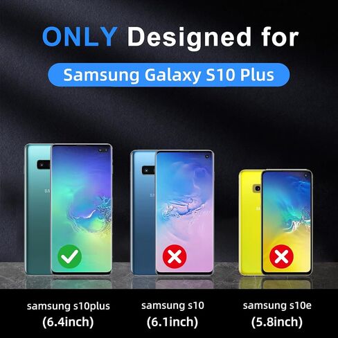 بالنسبة لحالة Samsung Galaxy S10 Plus ، [متوافق مع Magsafe] [تم اختبار الدرجة العسكرية] حالة هاتف حماية مقدمة مقاومة للمغناطيسية -6.4 بوصة (أسود) in Kuwait