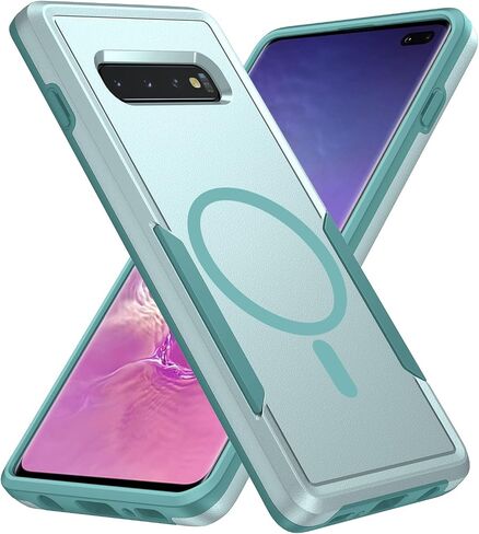 بالنسبة لحالة Samsung Galaxy S10 Plus ، [متوافق مع Magsafe] [تم اختبار الدرجة العسكرية] حالة هاتف حماية مقدمة مقاومة للمغناطيسية -6.4 بوصة (أسود) in Kuwait