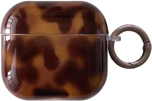 Retro Brown Tortoise Shell Case for AirPods Pro &Pro 2 with Charm - Cute Amber Cheetah Print Trendy Glossy Turtle Shell Girls Women Soft Slim Protective Cover for AirPods Pro/2(Turtle Shell) in Kuwait