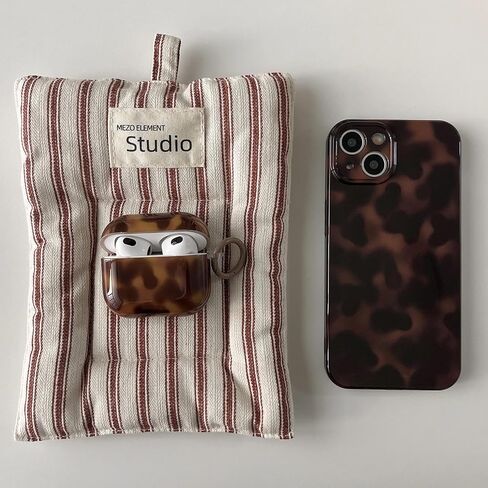 Retro Brown Tortoise Shell Case for AirPods Pro &Pro 2 with Charm - Cute Amber Cheetah Print Trendy Glossy Turtle Shell Girls Women Soft Slim Protective Cover for AirPods Pro/2(Turtle Shell) in Kuwait