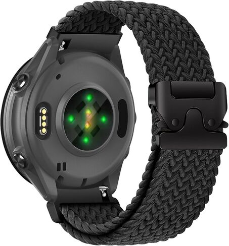 Nylon Braided Watch Band for Garmin Forerunner 570 47mm/Forerunner 265/255, 22mm Secure Parachute-Style Buckle Strap for Garmin Venu 3 45mm/Venu 2/Vivoactive 4 in Kuwait