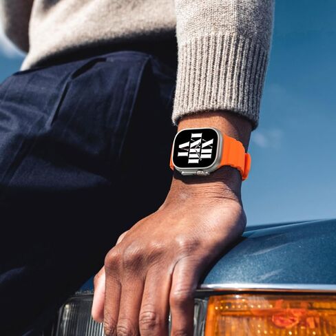 لفرقة Apple Watch Sport Band Ultra 2 Ultra 49mm 46mm 45mm 45mm 44mm ، حزام مطاطي من السيليكون الوعرة مع Clasp Metal Watch ، لسلسلة Iwatch 10 9 8 7 6 5 4 3 2 1 SE 2 in Kuwait