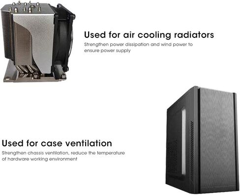 100mm CPU Radiator Cooling Fan, 4Pin PWM 45CFM PC 12V Computer Case Cooler 900 to 2200RPM Speed Regulation 18dBA Low Noise for 9/10CM Double Hole Installation for Desktop Computer Cooling in Saudi Arabia