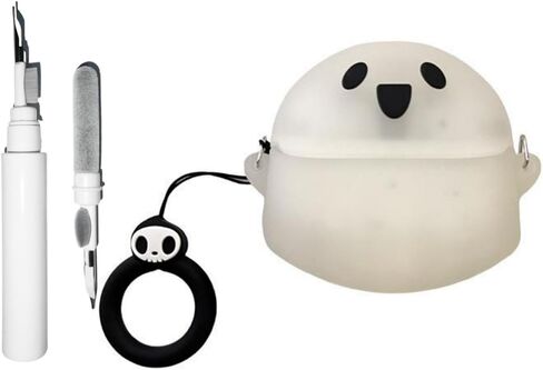 [3 in 1] SKPY Cute Case Compatible with SHOKZ OpenDots ONE with Ring and Cleaning Kit,Soft Silicone 3D Cartoon Design Rugged Shockproof Cover for OpenDots ONE Women Men in Saudi Arabia