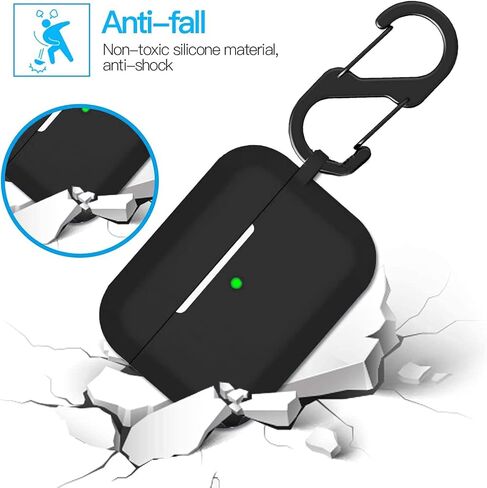 متوافق مع Razer Hammerhead Case Wireless Wireless Pro ، حالة TPU الناعمة الواقية Lamshaw مع سلسلة المفاتيح المتوافقة مع Razer Hammerhead True Wireless Pro (Black) in Saudi Arabia