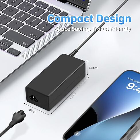 65W شاحن كمبيوتر محمول مناسب لـ Dell Latitude 3520 3420 3320 ، لـ Dell Inspiron 13 14 15 16 17 3000 5000 ، موصل مستدير ، سلك محول الطاقة AC العالمي AC in Saudi Arabia