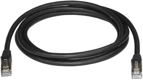 Startech.com 2 M Cat6a Ethernet Cable - 10 Gigabit محمي RJ45 100W POE PATCL CORM - 10GBE STP الفئة 6A كابل شبكة ث/سلالة - Fluke أسود تم اختباره UL/TIA معتمد (6ASPAT2MBK) in Kuwait
