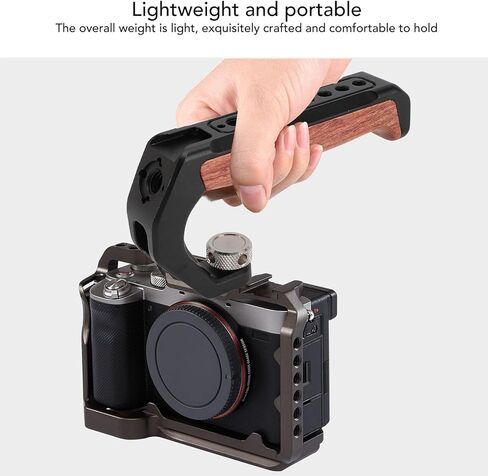 POCREATION Camera Top Handle with 3 Cold Shoes, Ergonomic Design, Aluminum Alloy Grip for DSLR Cameras, Easy Installation, Improved Creativity and Shooting Results in Saudi Arabia