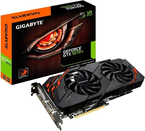 Gigabyte GV-N107TWF2-8GD GEFORCE GTX 1070 TI WINDFORCE 8GB GDDR5 DVI/HDMI/3 منافذ عرض PCI-Express Video Card in Saudi Arabia