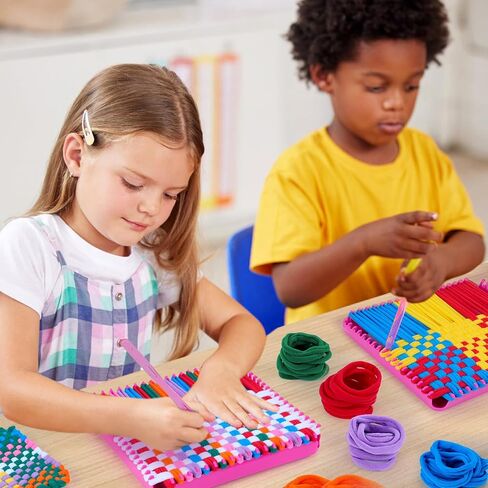 PREBOX Weaving Loom Kit Toys for Kids and Adults, Potholder Loops Crafts for Girls Ages 6 7 8 9 10 11 12, 7" Pot Holder Loom Knitting Kits and Gifts for Kids and Beginners, Make 6 Masterpieces in Kuwait