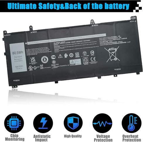 VG661 استبدال بطارية الكمبيوتر المحمول لـ Dell Alienware X14 R1/Alienware X14 R2 Series 0GD3C9 GD3C9 0V4N84 V4N84 31CP5/46/95-2 80.5WH 6709MAH 6-CELL 11.4V in Saudi Arabia