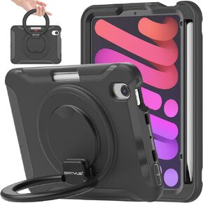 BATYUE Case for iPad mini 7 (A17 Pro) 2024/ Mini 6 8.3'' 2021,Full-Body Shockproof Protective Case for Kids with 360° Rotating & 180° Folding Stand, Handle& Pencil Holder| Cheery Pink in Kuwait
