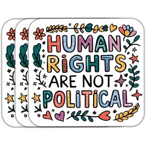 (3 Psc) Human Rights are Not Political Sticker - Antiracism - Eat The Rick Decal - Human Rights - Womens Rights - Progressive Politics - Social Justice - Sticker 3 Inch for Laptop Water Bottles in Kuwait