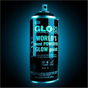 GLO-X Glow In The Dark Paint (1LitreCan) - Goes On Clear Glows Aqua In The Dark- Powered Light & Sun Activated Glow In The Dark Paint for Metal & Plastic - Glow Acrylic Paint for Outdoors - Fishing in Kuwait