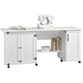 طاولة حرفية للخياطة الخشبية المعاصرة من بويري هيل كرافت آند هوبي باللون الأبيض الناعم in Kuwait