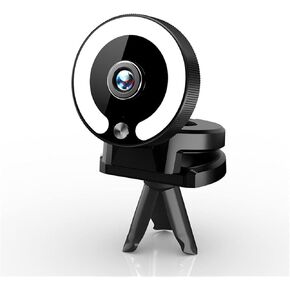 Computer Webcam 4K with Microphone Adjustable Fill Lamp Web Camera for Laptops PC Live Streaming in Saudi Arabia