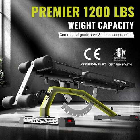 FLYBIRD Workout Bench, Adjustable Weight Bench Foldable Strength Training Bench for Home Gym - Newly Upgraded in Saudi Arabia