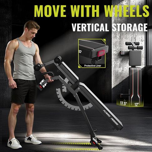 FLYBIRD Workout Bench, Adjustable Weight Bench Foldable Strength Training Bench for Home Gym - Newly Upgraded in Saudi Arabia