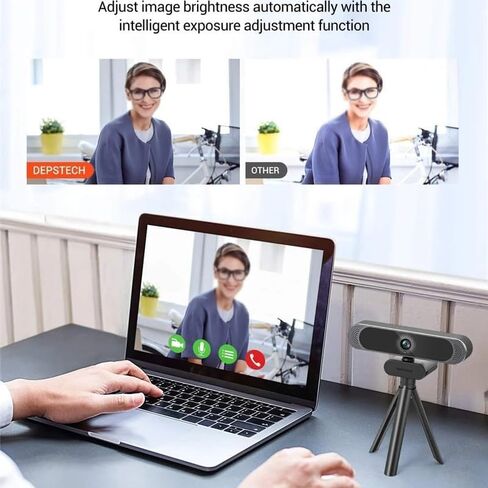 4K 8MP Webcam with Noise-Canceling Microphone Tripod Plug Play Web Camera for Meeting Video in Saudi Arabia